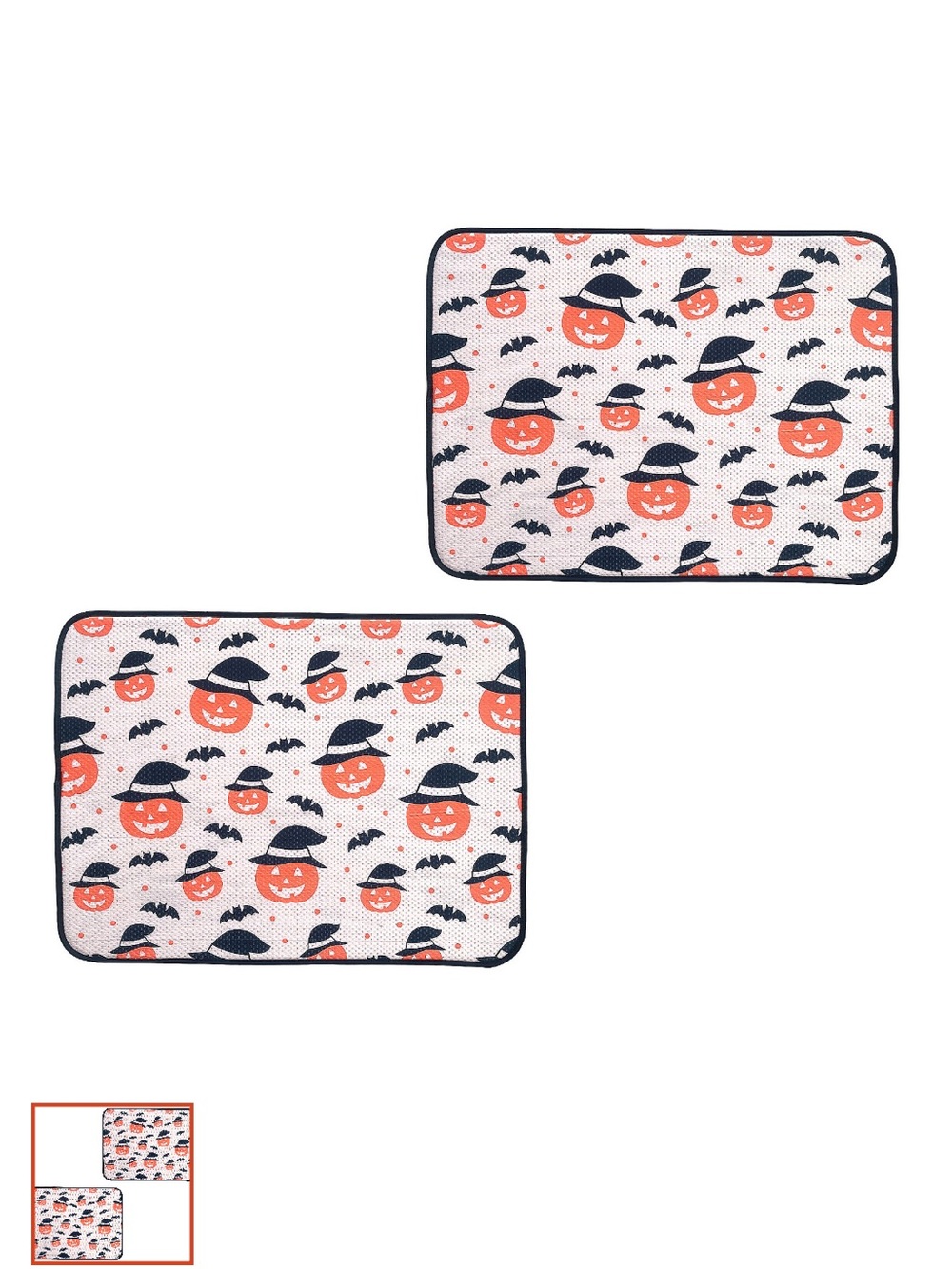 Temptations by Tara set of two microfiber jack o lantern drying mats